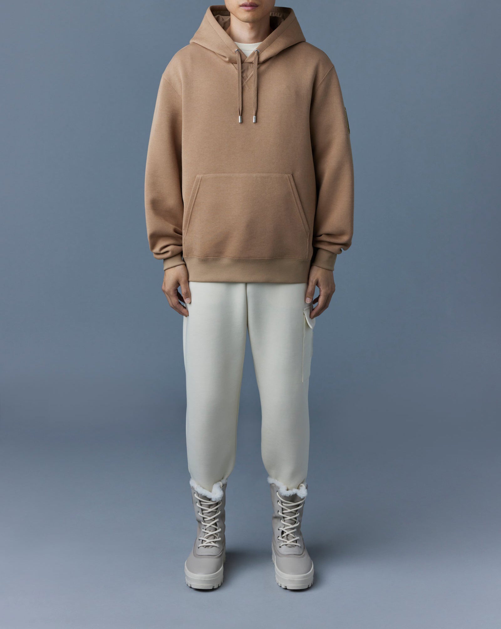 Mackage Krys Hoodie With Velvet Embroidery Camel