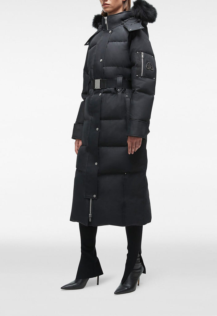 Moose Knuckles Ladies Cloud Long Parka Fur Black