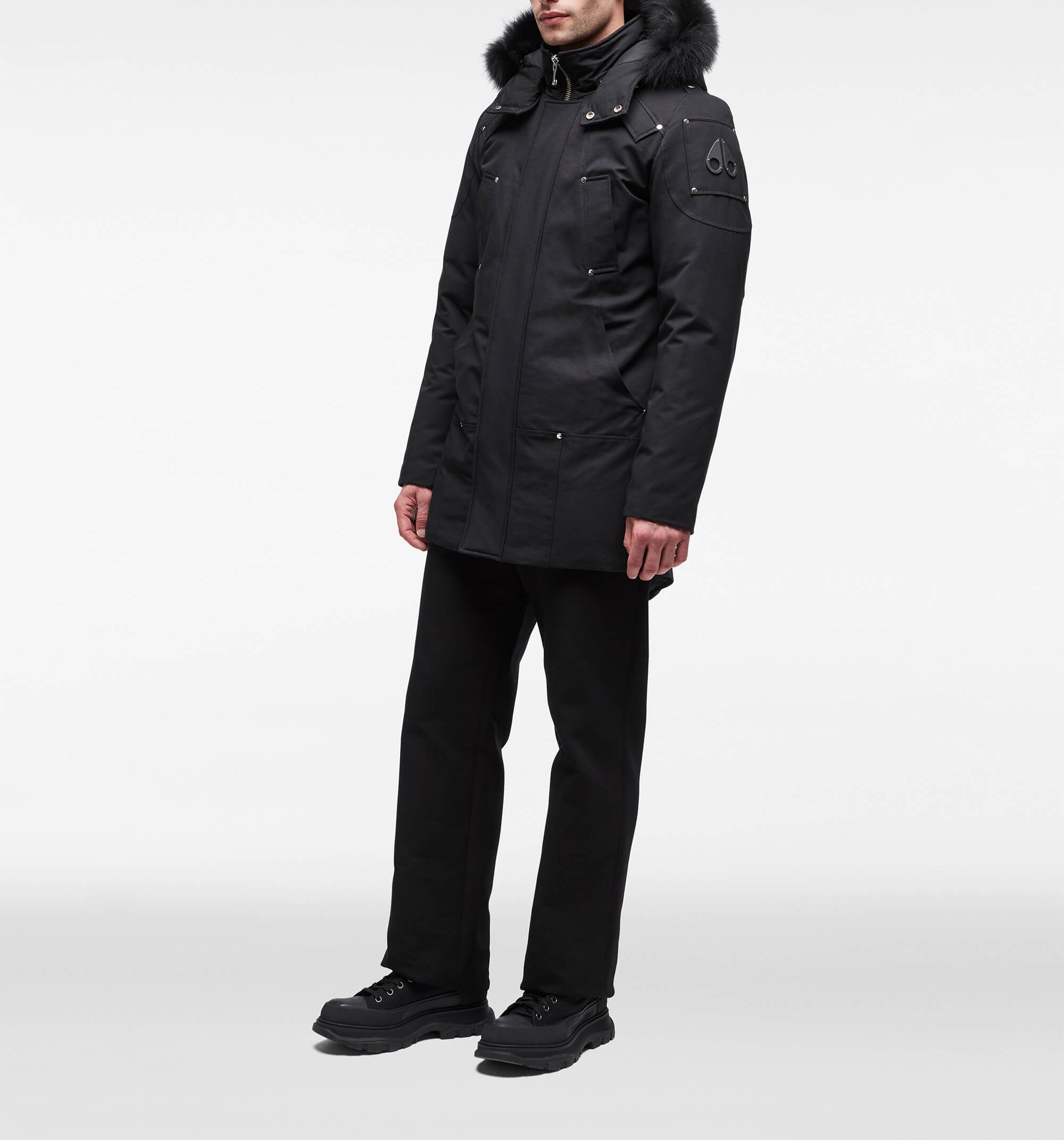 Moose Knuckles Men's Stirling Fur Parka Black