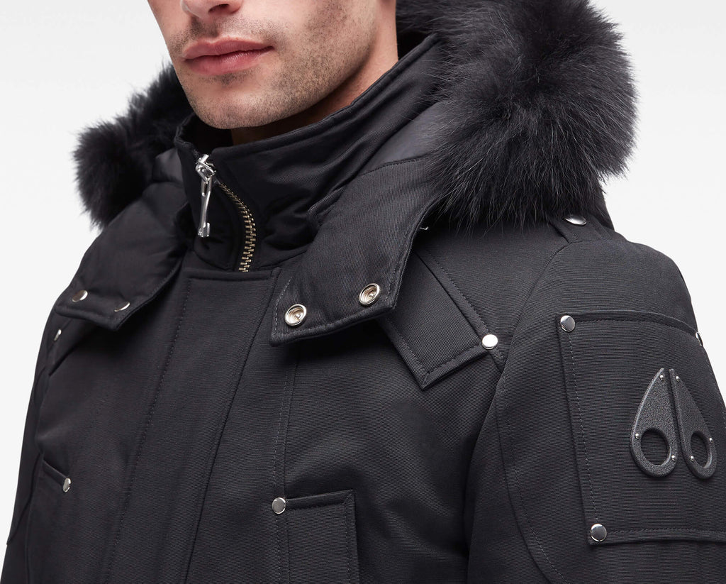 Moose Knuckles Men's Stirling Fur Parka Black