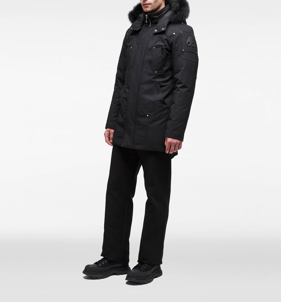 Moose Knuckles Men's Stirling Fur Parka Black