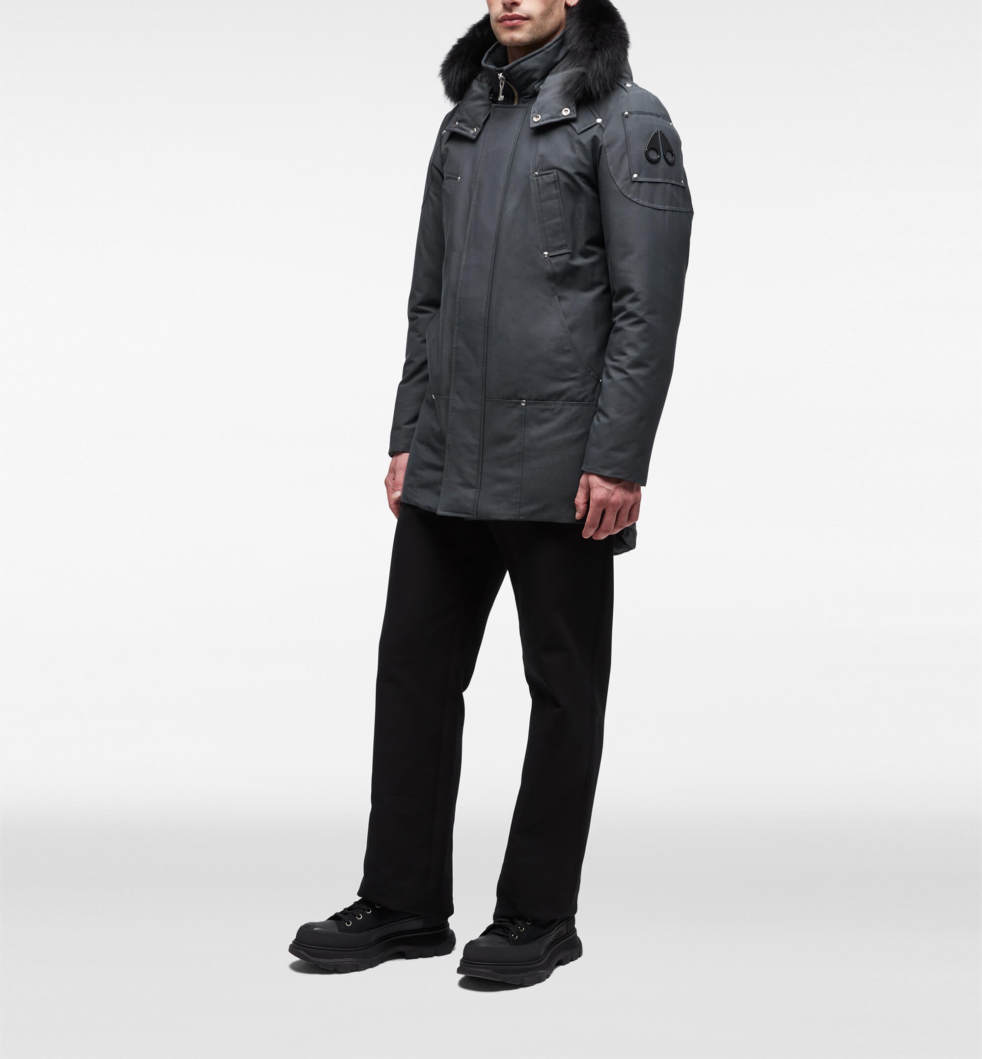 Moose Knuckles Men's Original Stirling Parka Fur Granite