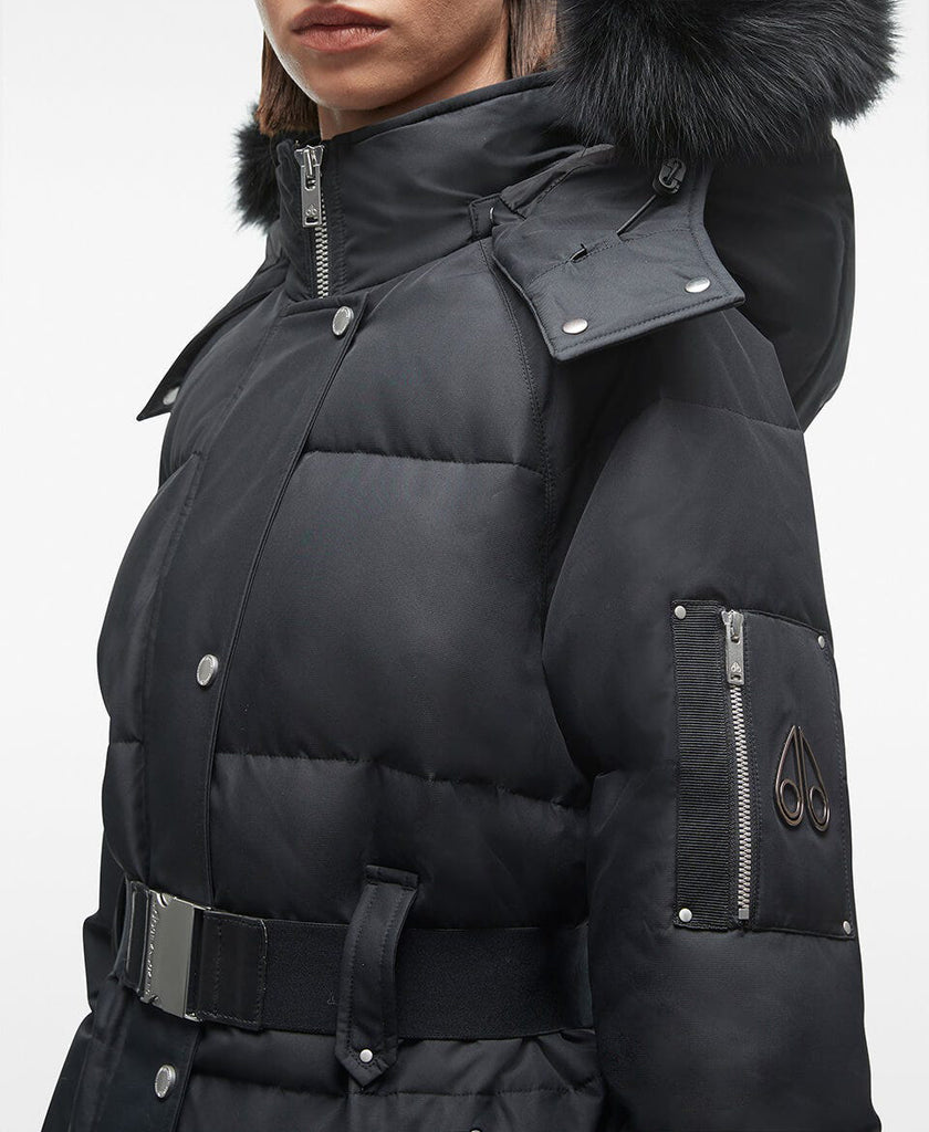 Moose Knuckles Ladies Cloud Long Parka Fur Black
