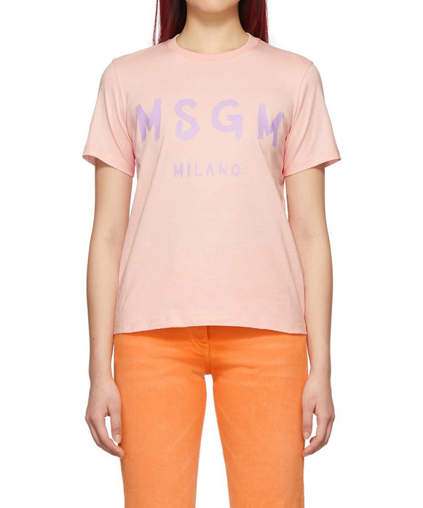 T-shirt With "Brushed" MSGM Logo